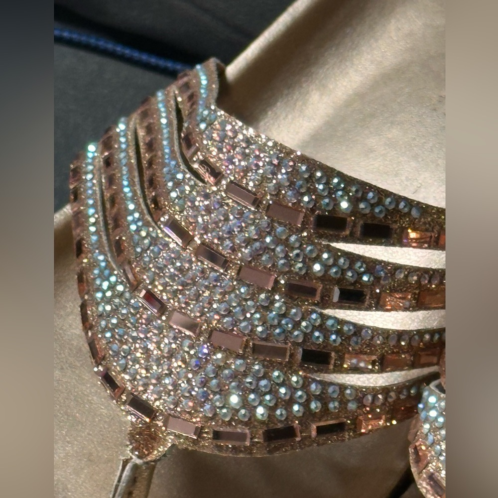 Italian Shoemakers Rose Gold Rhinestone Thong Sandals | Sparkly Glam Summer